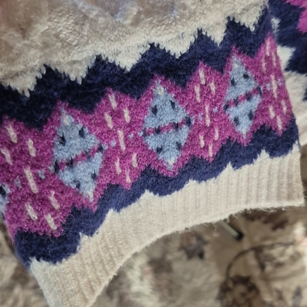 Ann Taylor LOFT Womens Fair Isle Nordic Cabincore Ski Cable Knit SzXXL.($1265) - Picture 3 of 16